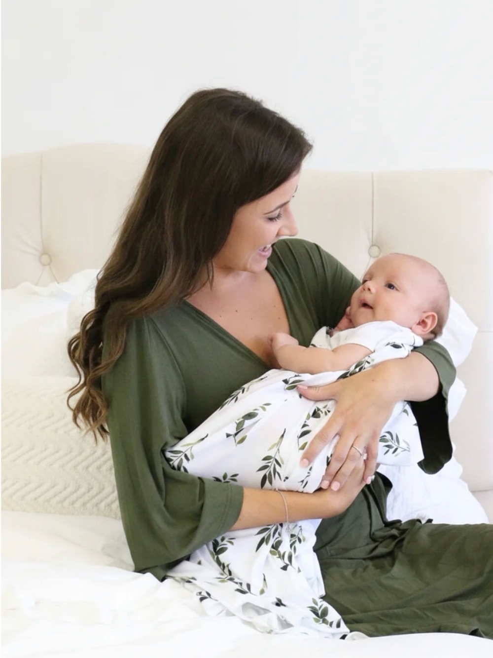 Caden Lane Olive Maternity Robe